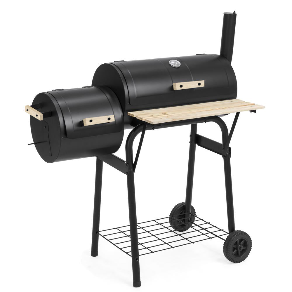 Nordio „Texas” 2 az 1-ben Faszenes BBQ Grill és Smoker Beépített Hőmérővel