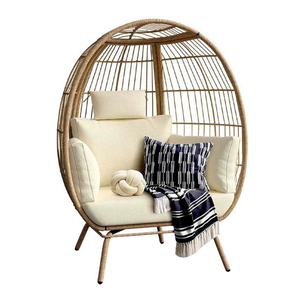 Nordio „Capri” Prémium Rattan Tojásfotel Extra Vastag Párnákkal – Kül- és Beltérre