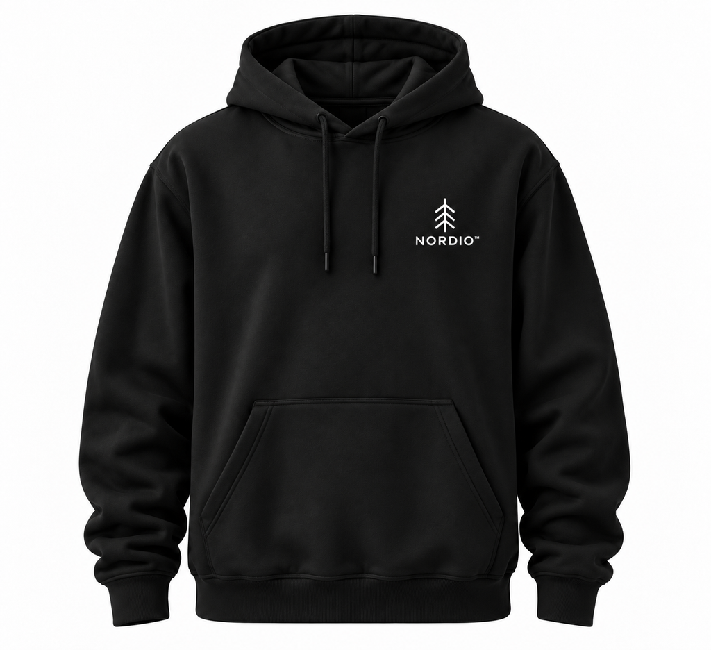 NORDIO Black hoodie – elöl