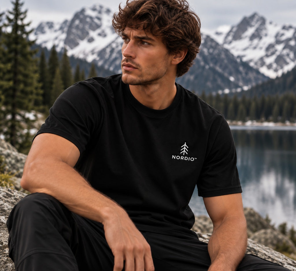 NORDIO Black T-shirt – lifestyle fotó